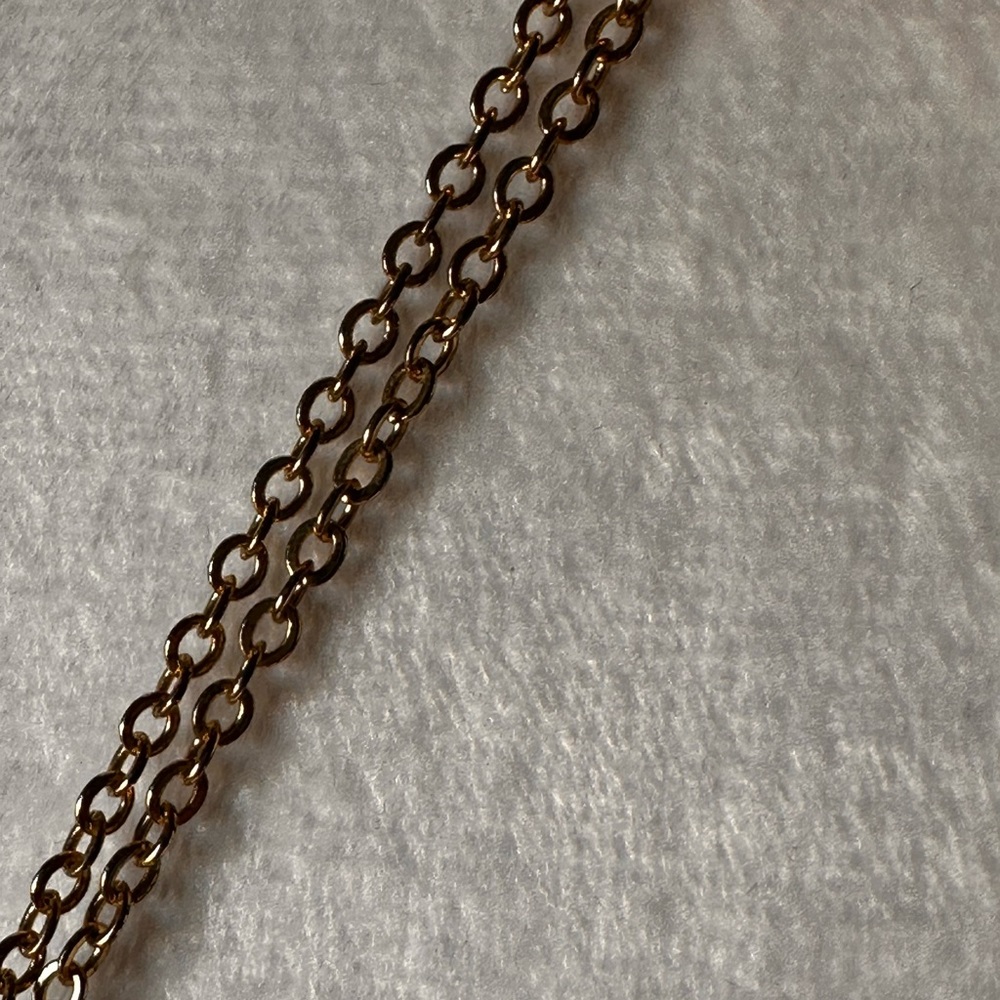 Long Gold Red, Black Crystal with Oval Pendant Necklace - Picture 5 of 6